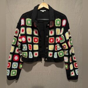 Colorful Crochet Women's Bomber Jacket